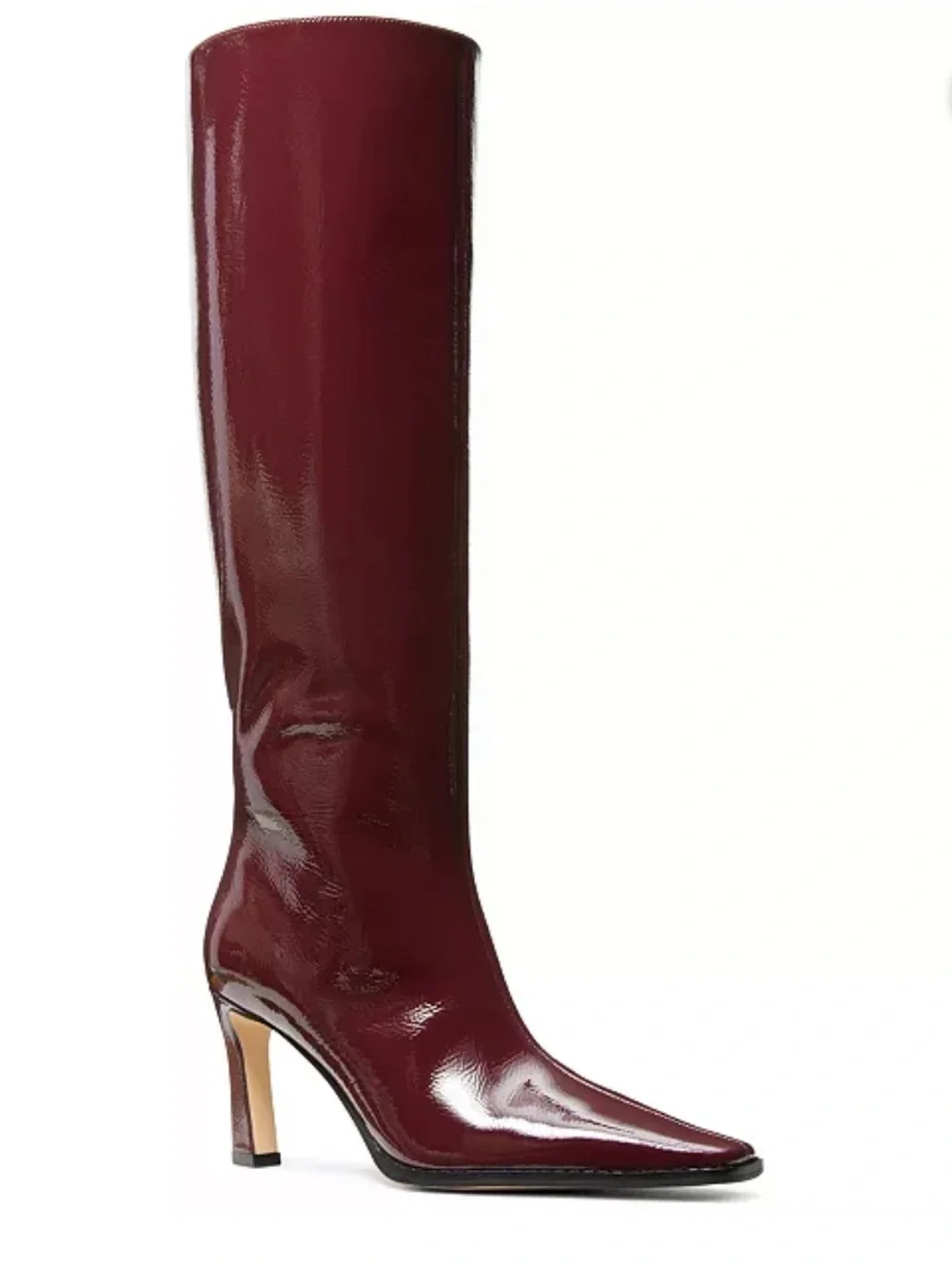 Michael Kors Darrah Oxblood Patent Leather Boots Size 9.5 NEW